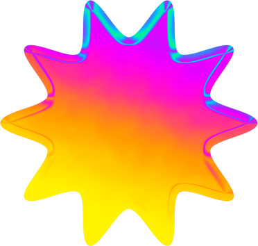 Cool Neon Chrome Starburst Shape